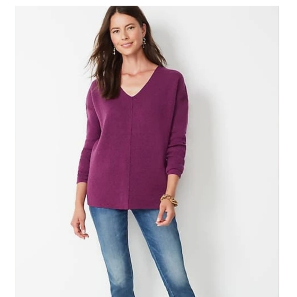 J Jill Majestic V-Neck Sweater med Petite